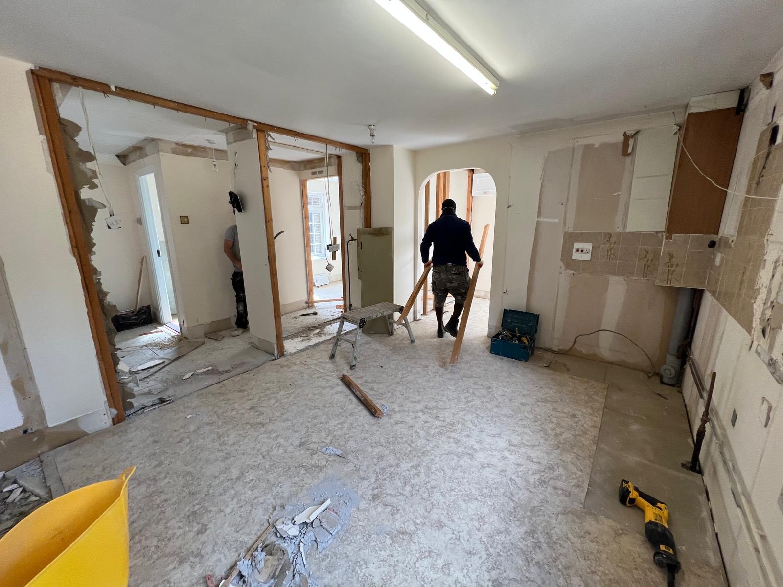 Ground-floor strip-out at the Ascot property.