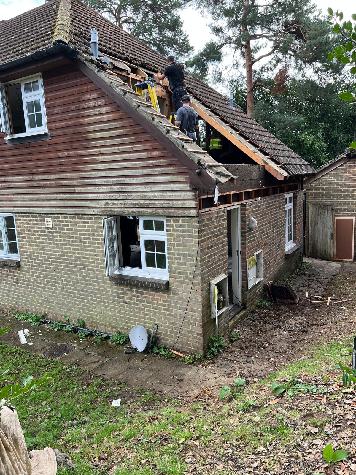 Roof strip-out at the Ascot property.