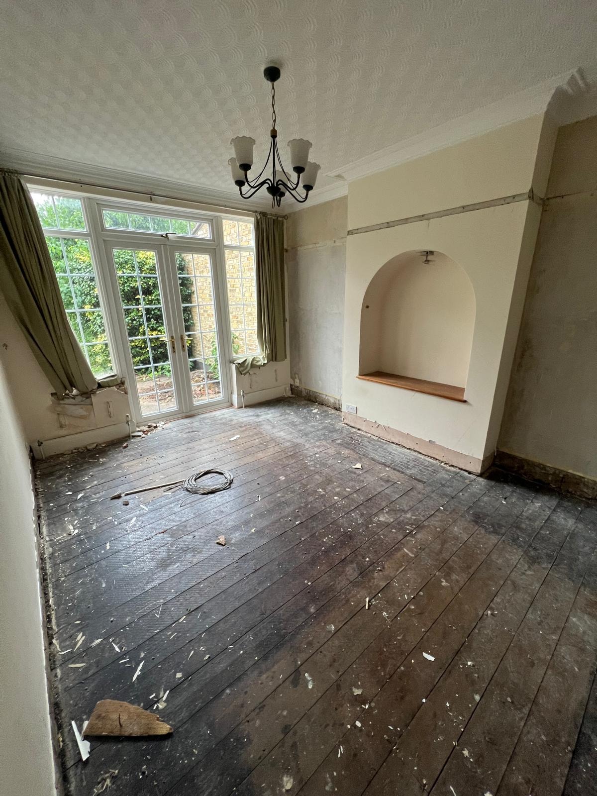 Interior strip-out in progress at the Barnes property.