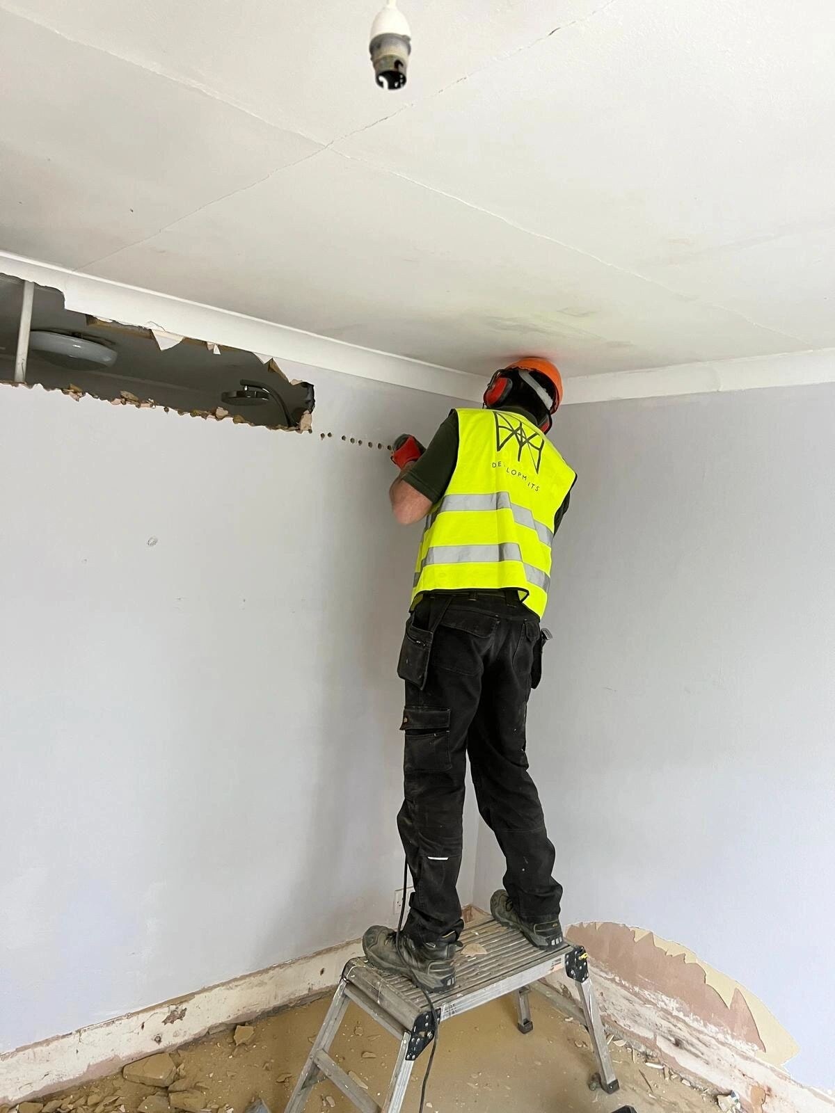 Partition removal during the Clapham flat strip-out.