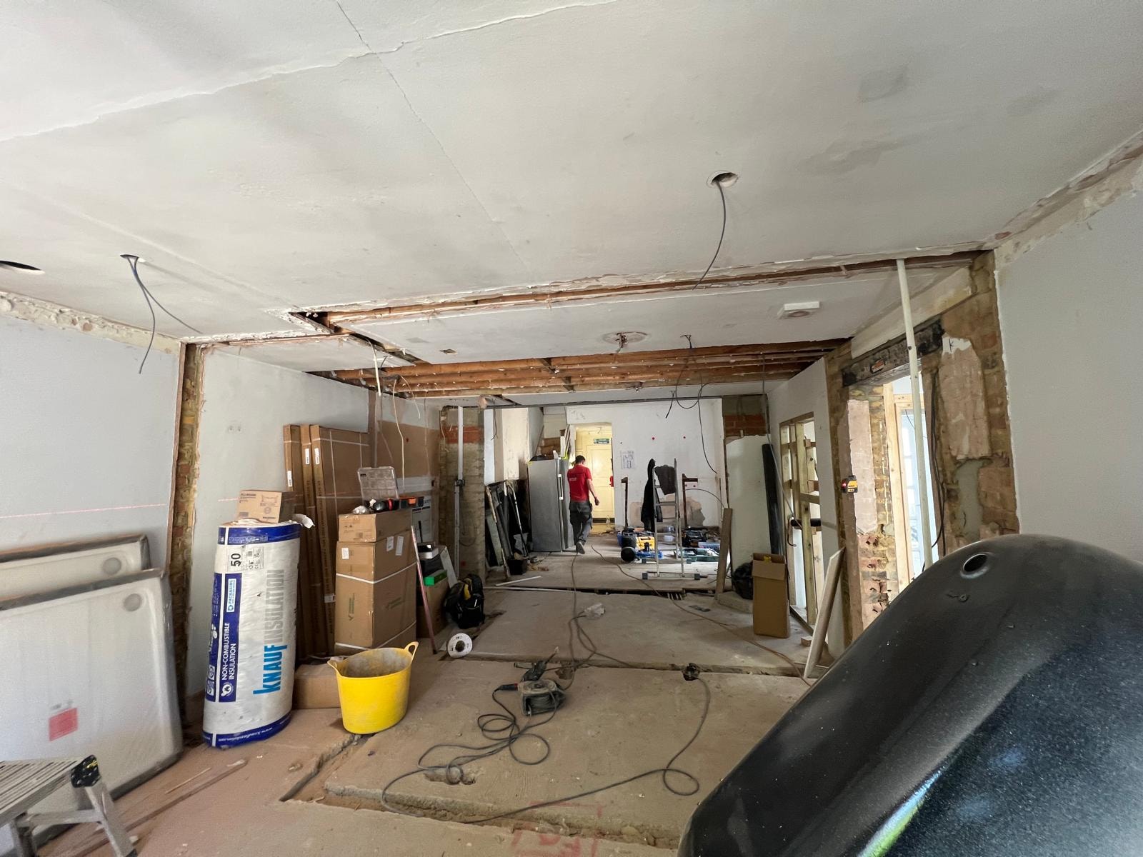 Stripped flat during the Clapham renovation.