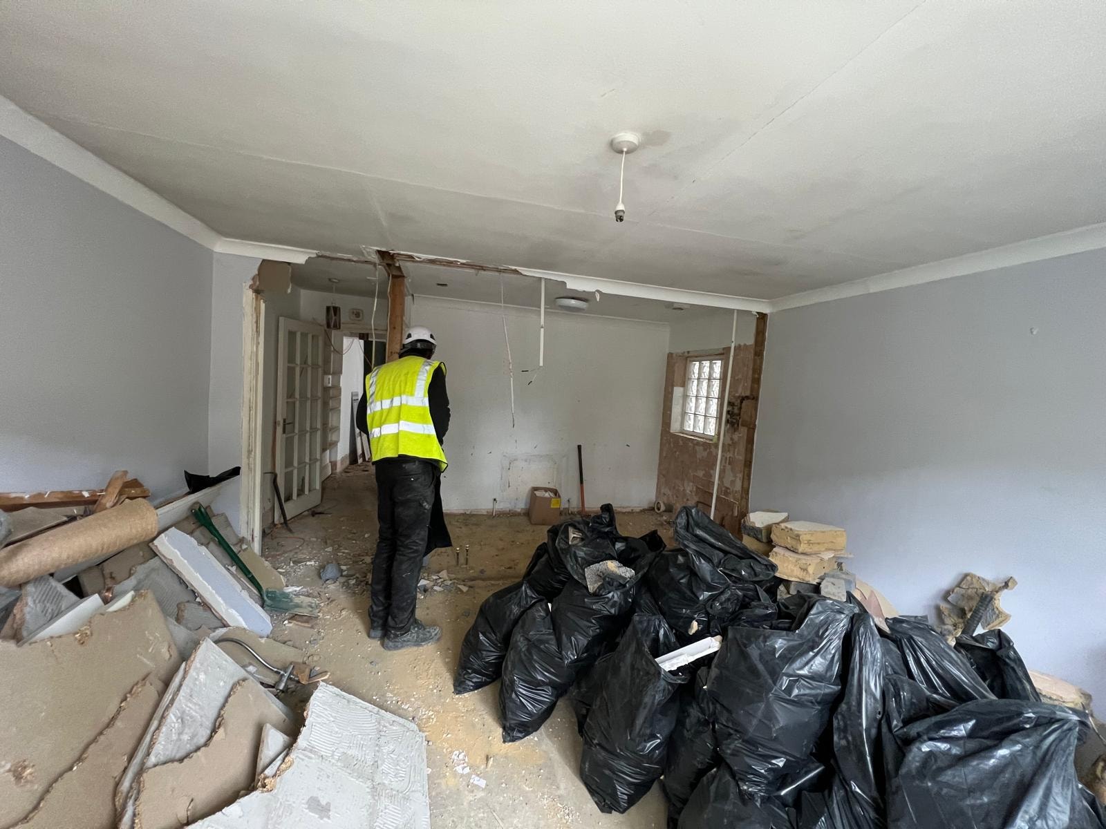 Waste management during the Clapham flat works.