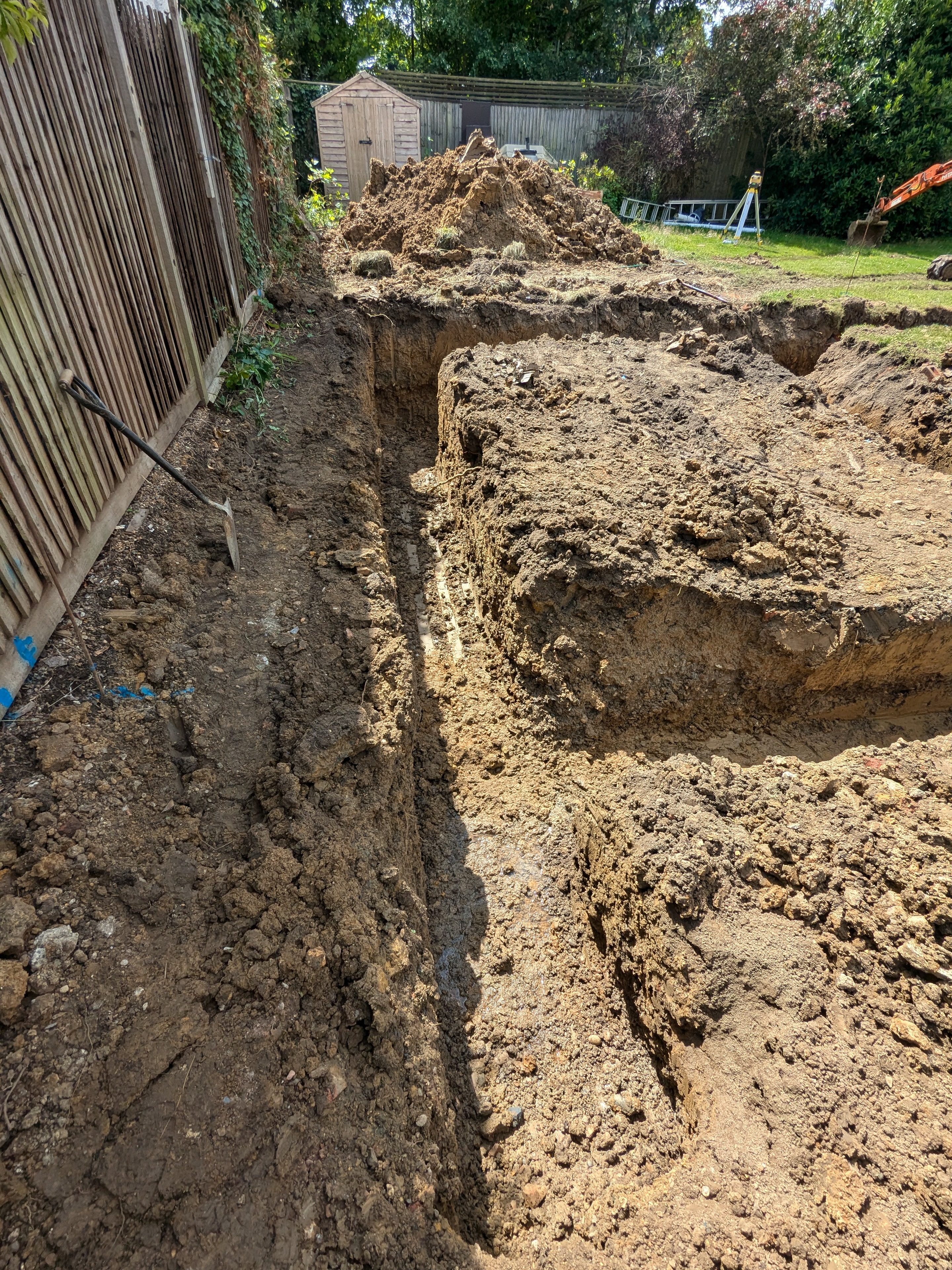 Foundation trenches at the Cobham property.