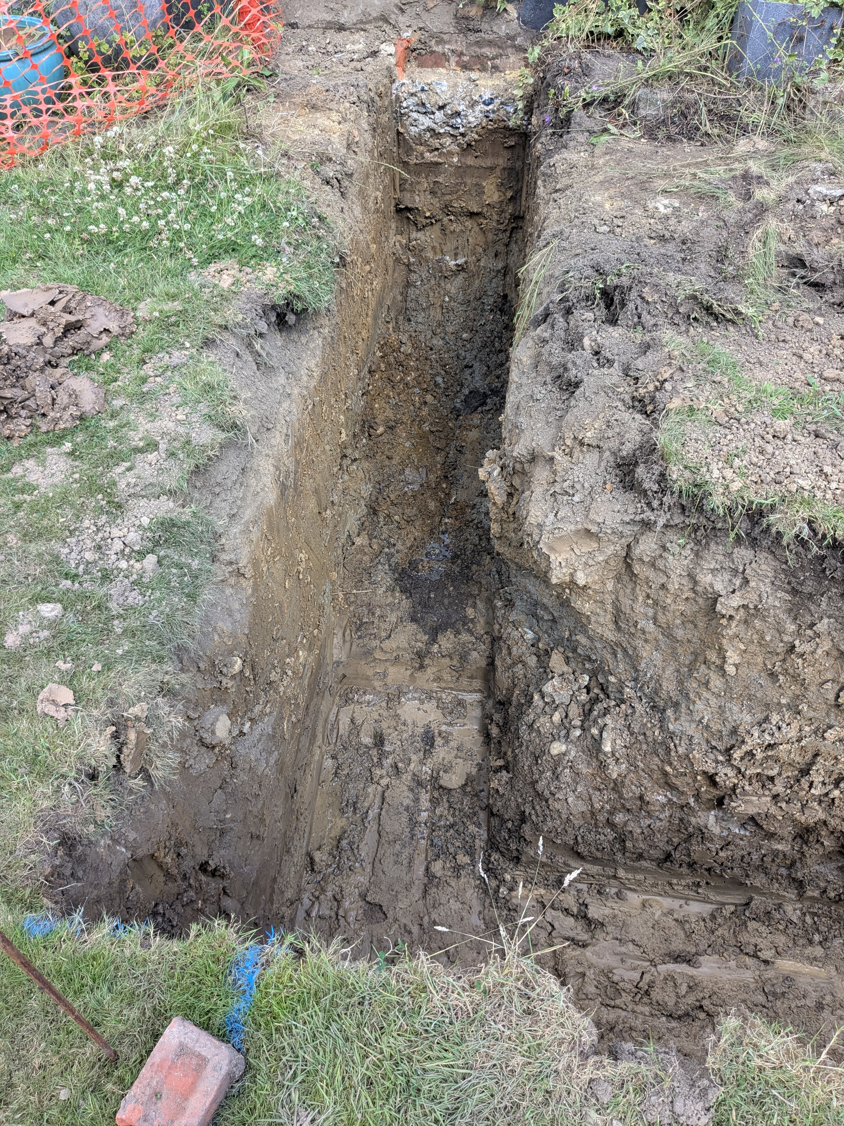 Trench detail at the Cobham property.
