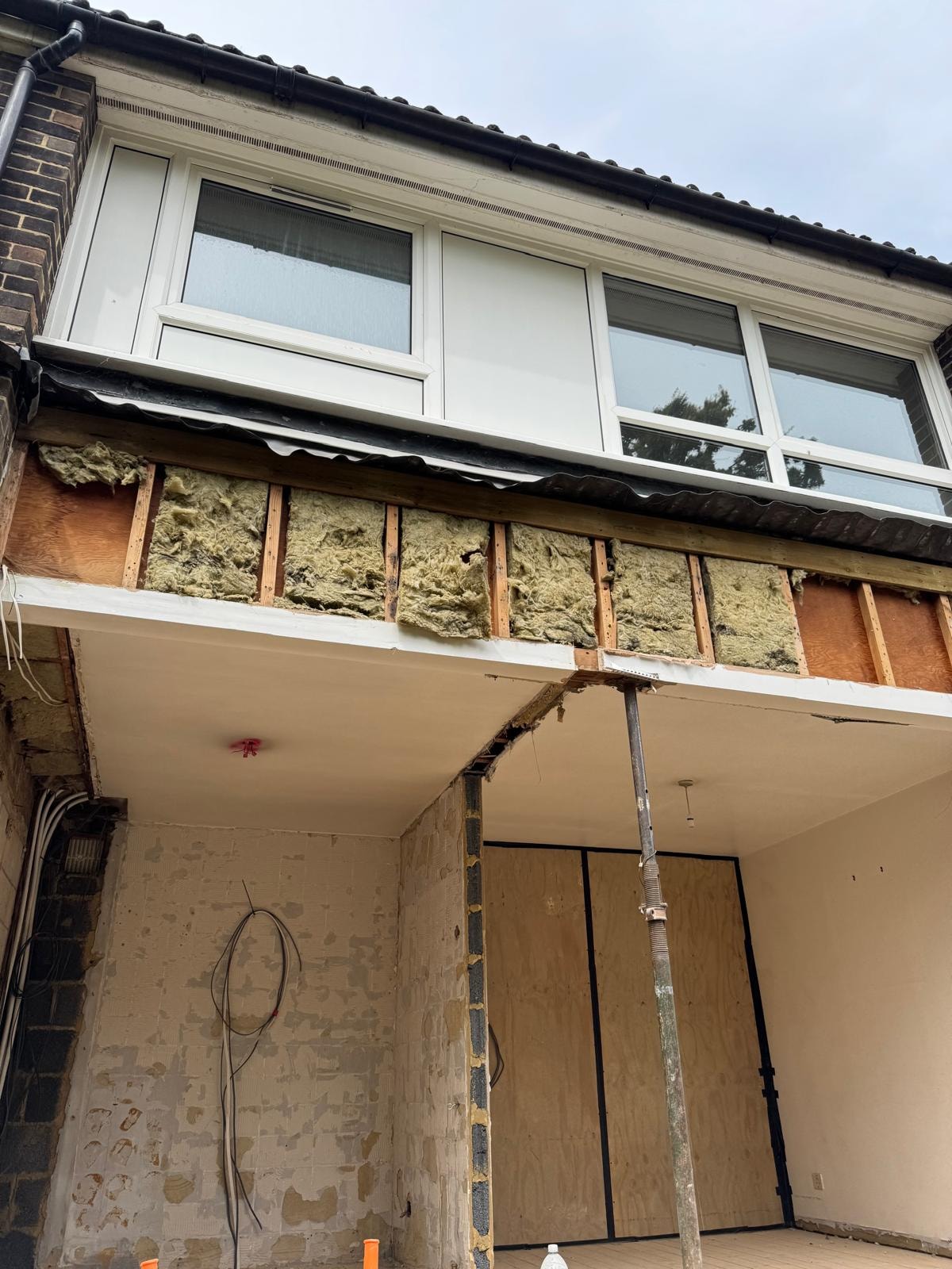 Temporary supports during structural works at the Croydon townhouse.