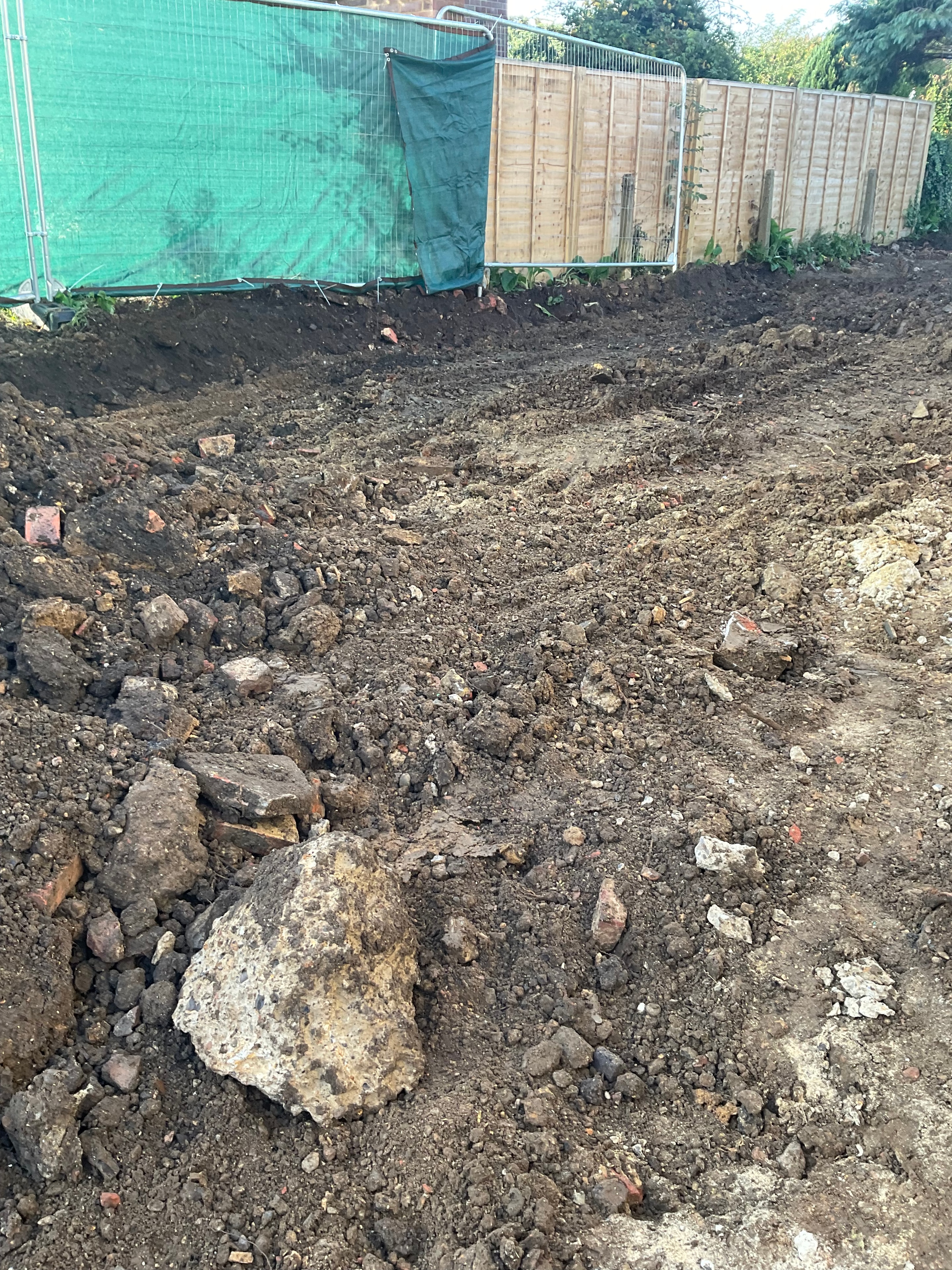 Demolition rubble at the Esher property.