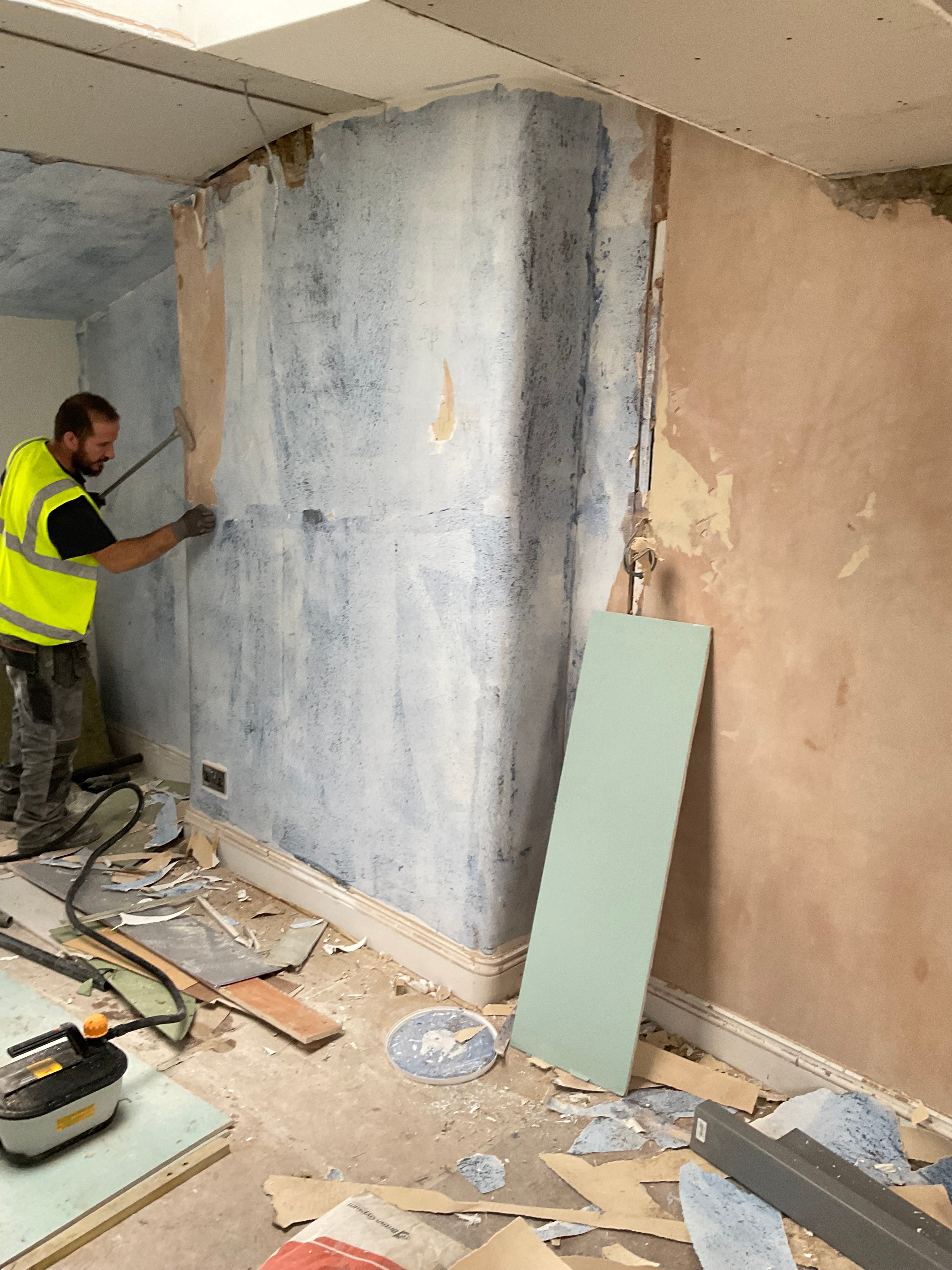 Bathroom strip-out at the Islington townhouse.
