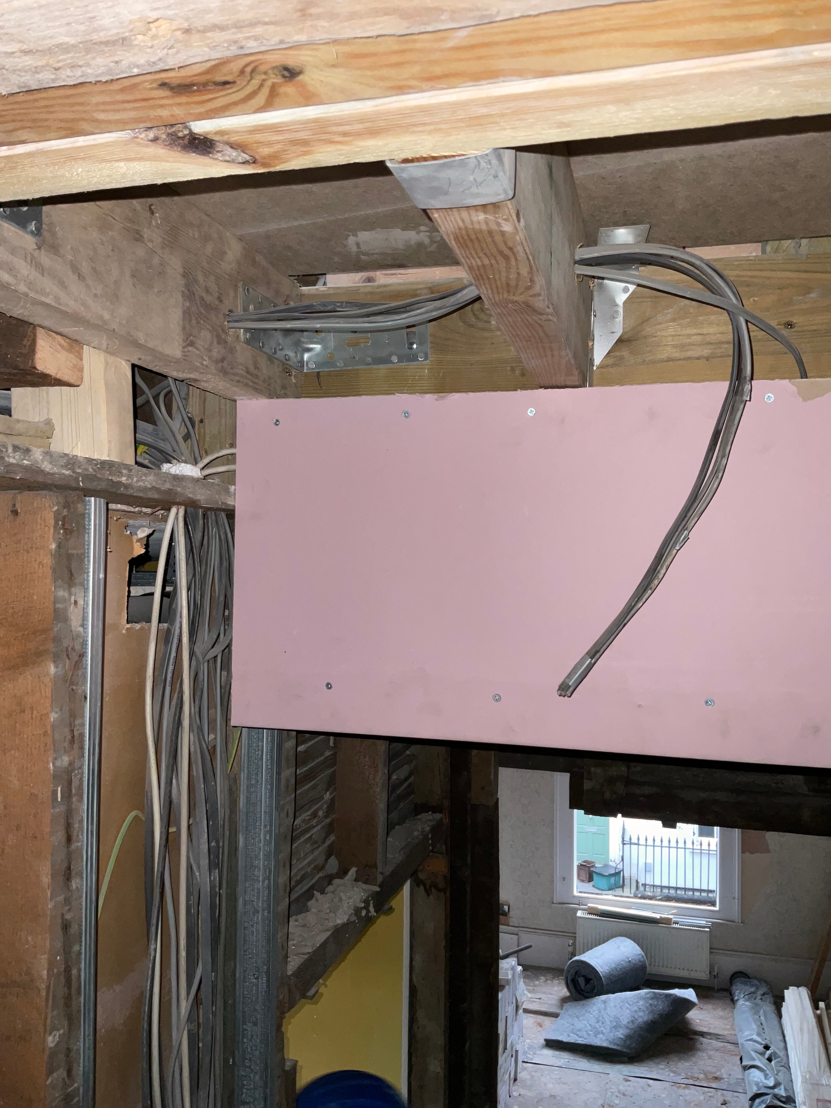 Internal demolition during the Islington townhouse renovation.