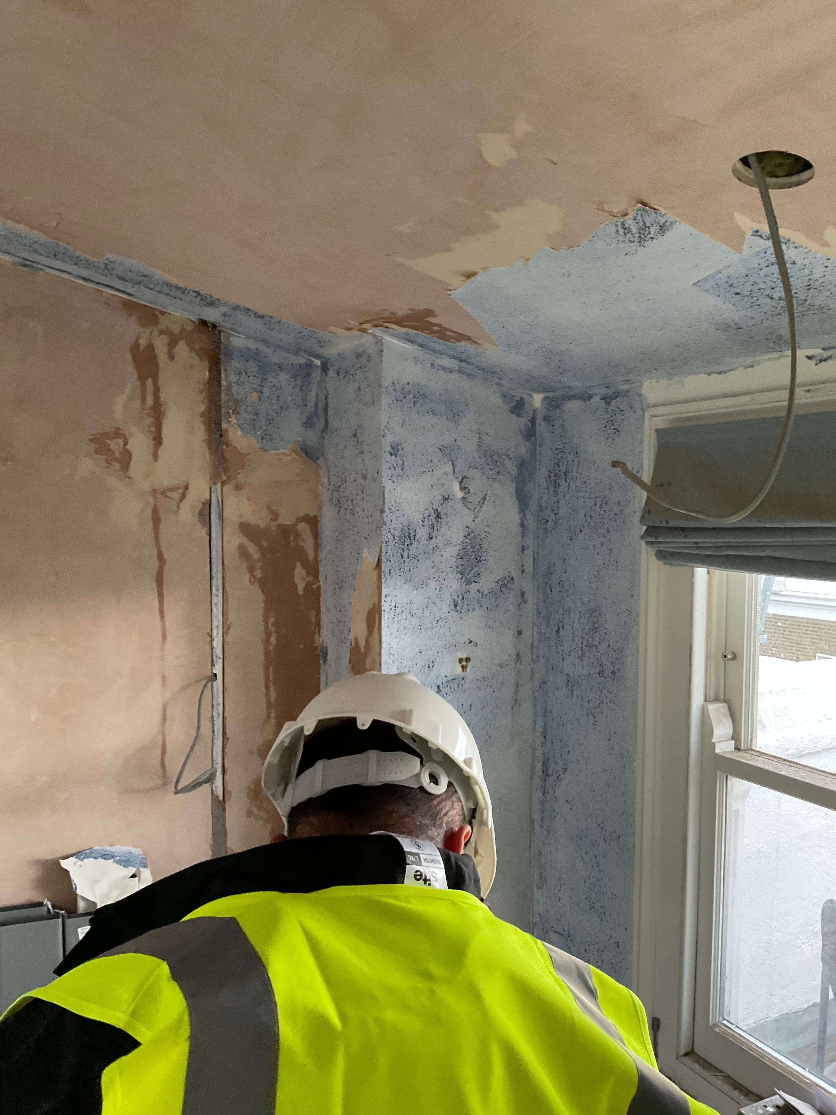 Masonry opening during the Islington structural works.