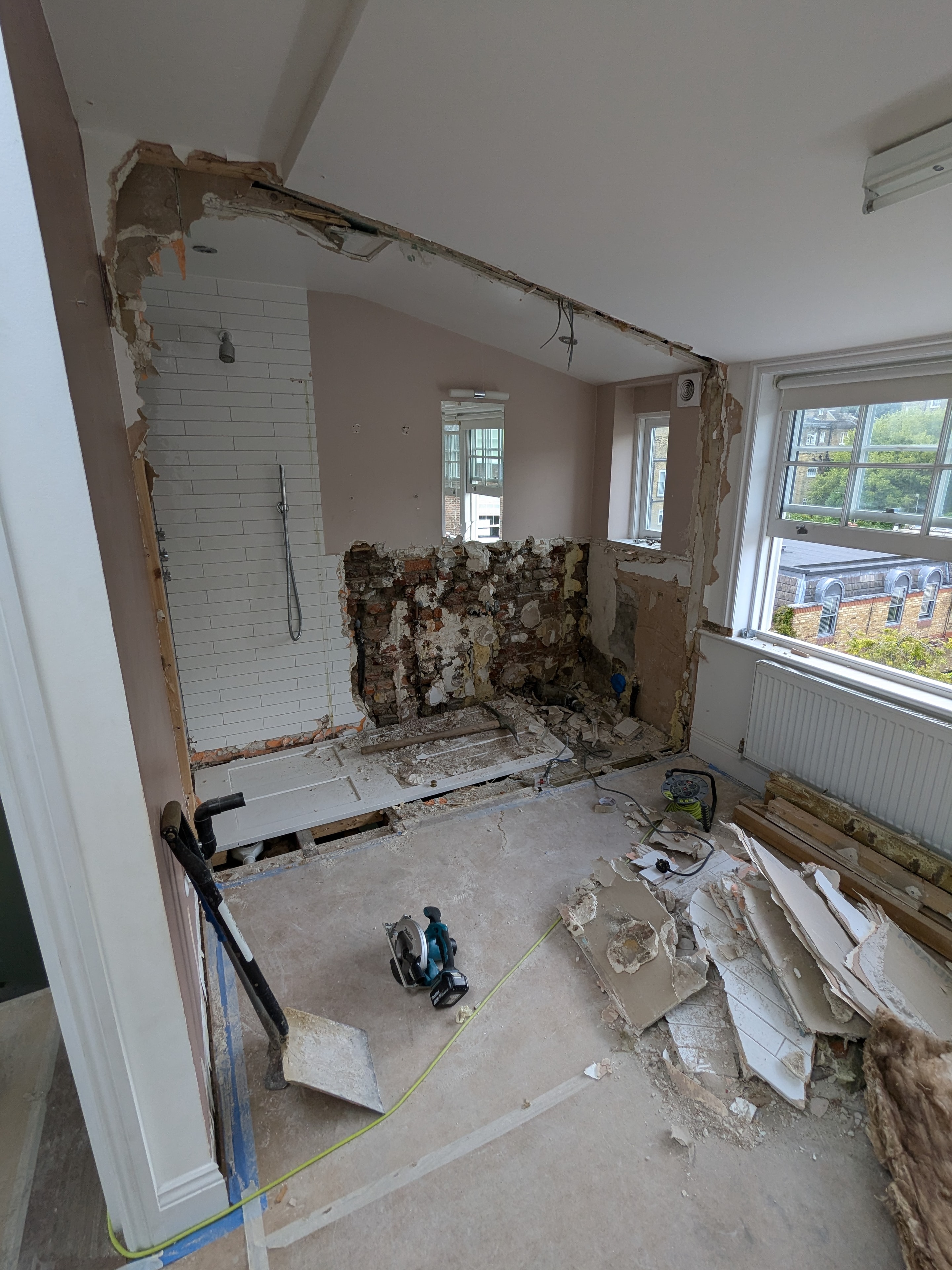 Structural alteration during the Islington townhouse renovation.