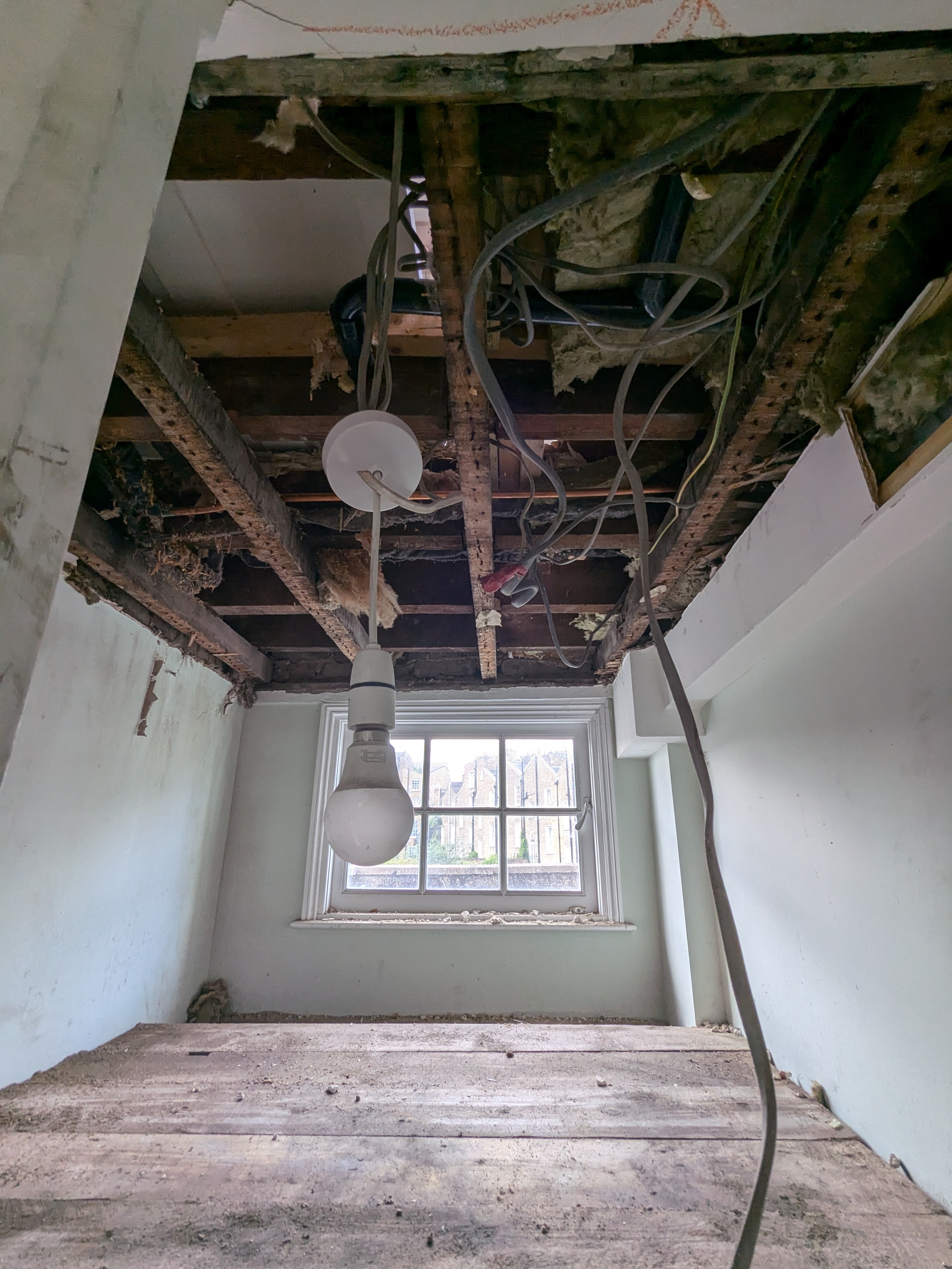 Temporary works in place at the Islington townhouse.