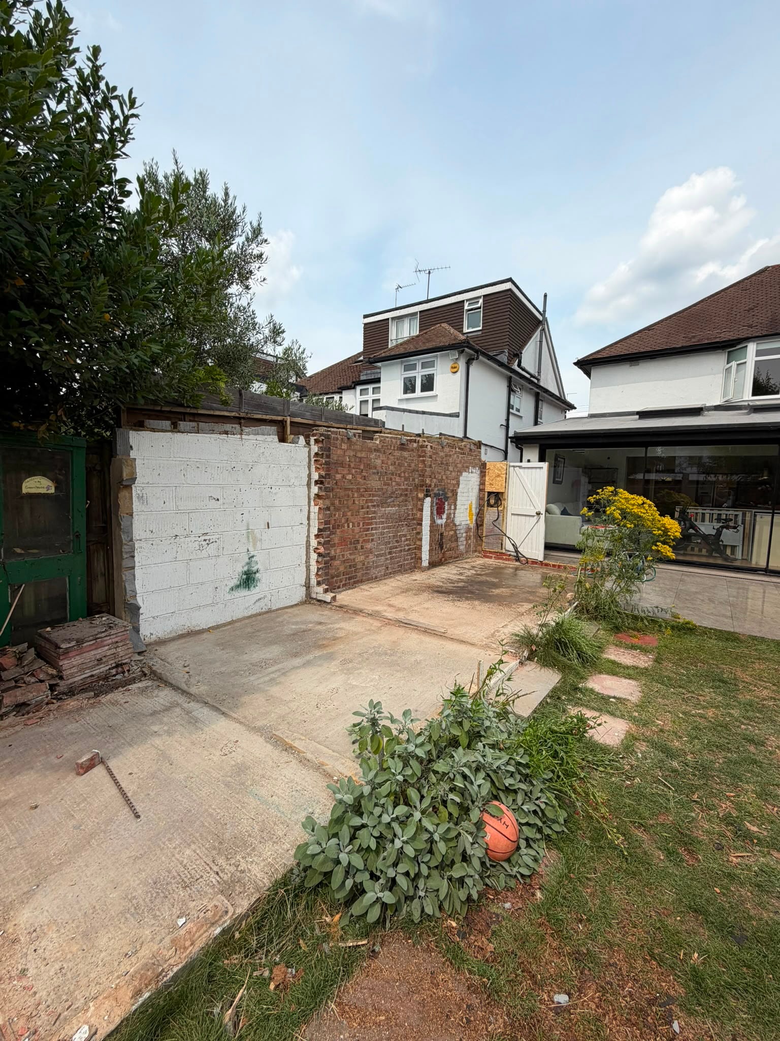 Cleared garage slab area in Kingston.