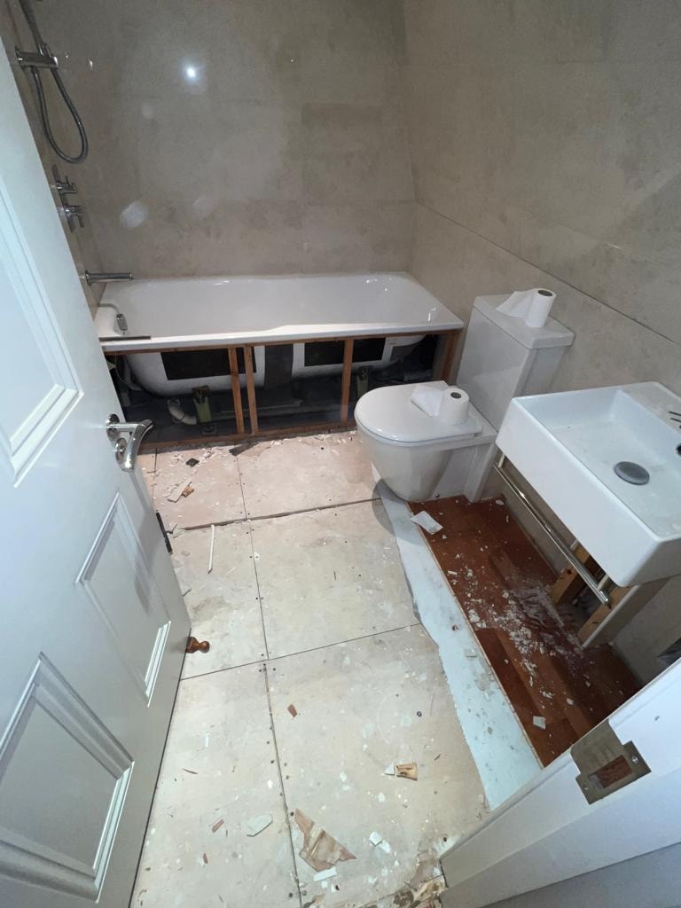 Internal demolition during the Mayfair mews strip-out.