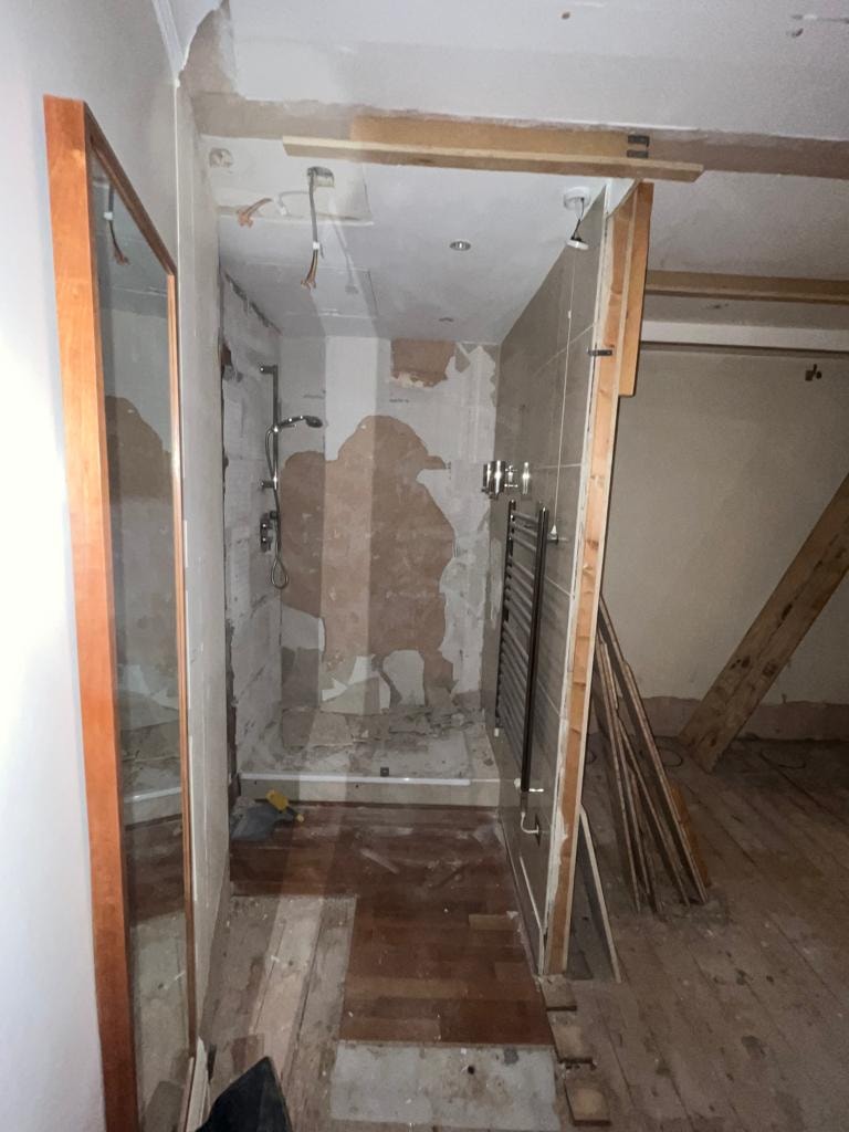 Temporary works in place at the Mayfair mews property.
