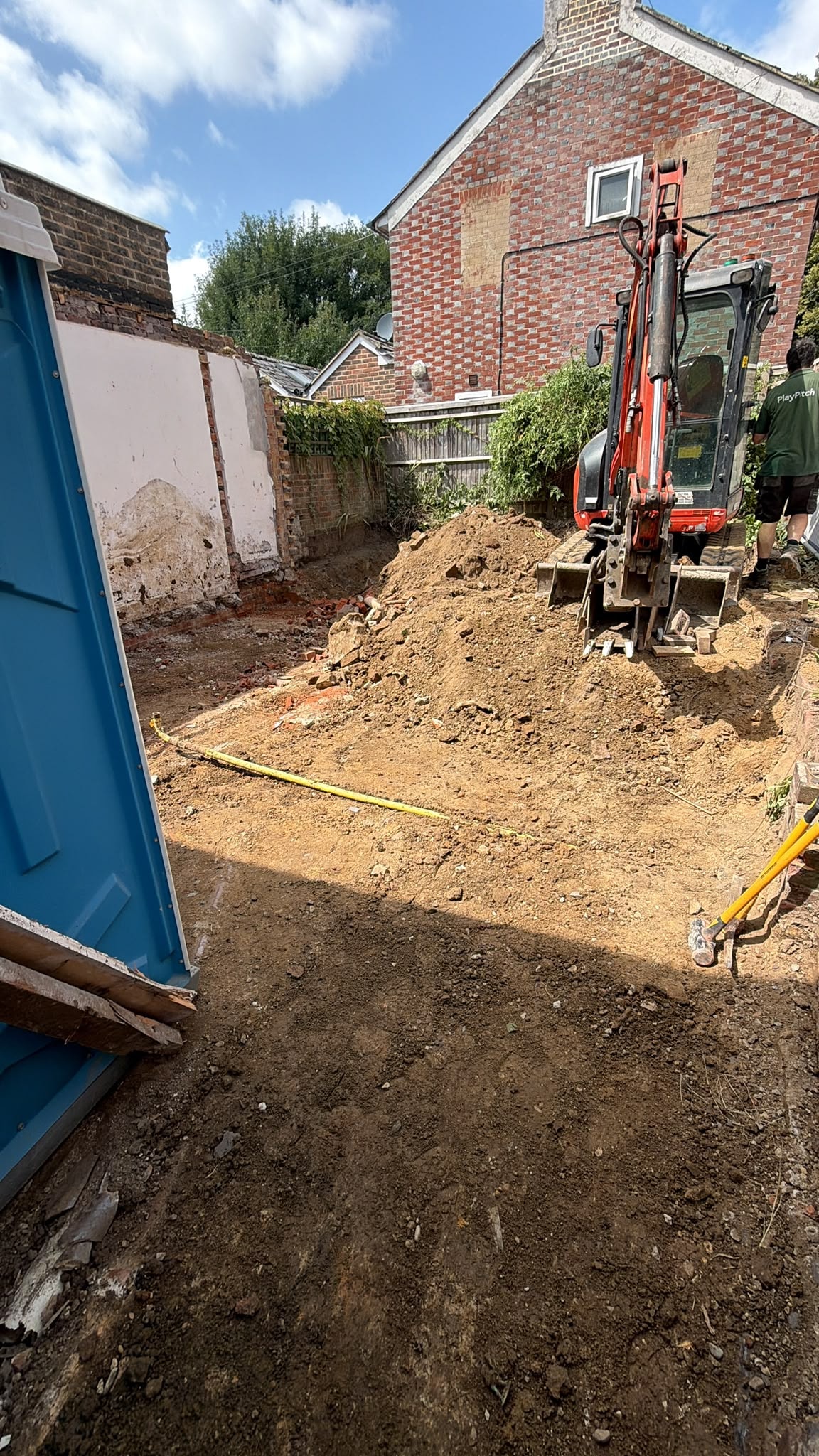 Prepared work area during the Pulborough project.