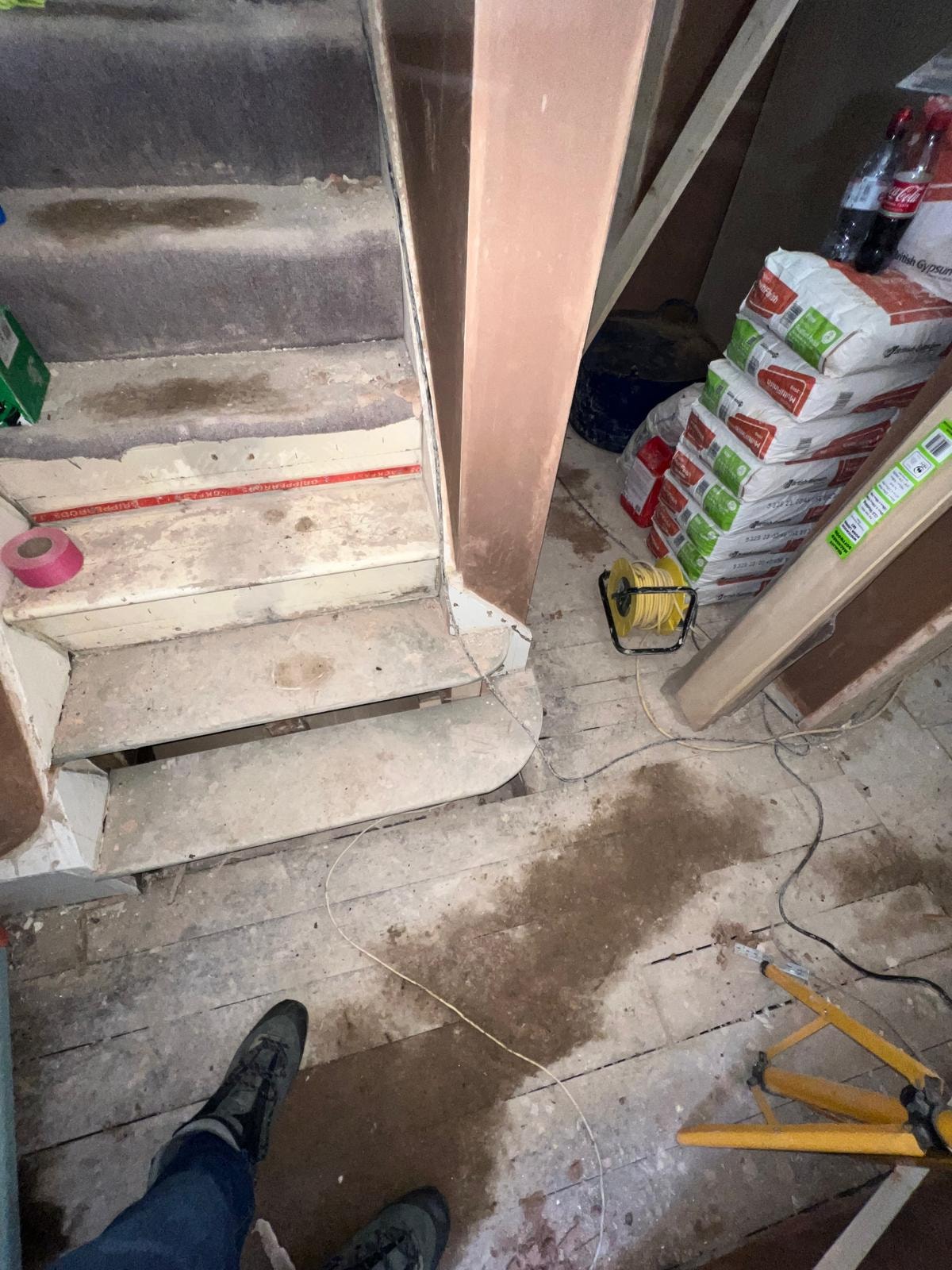 Temporary supports in place during the Sunbury renovation.